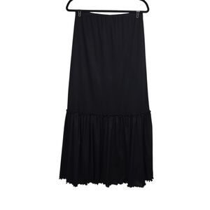 F.L. Malik Womens Black Mesh Pull-On Midi Skirt Size M
